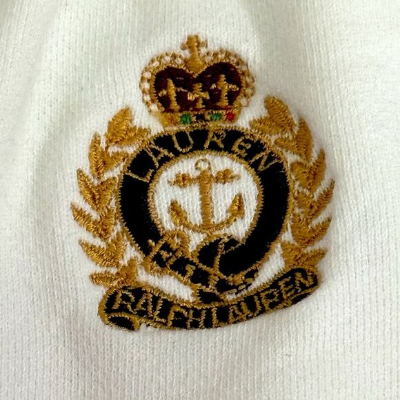 Lauren Ralph Lauren Embroidered Logo Sweatpants Size Large White Logo Joggers - Picture 4 of 7